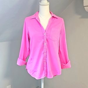 Hot pink button down